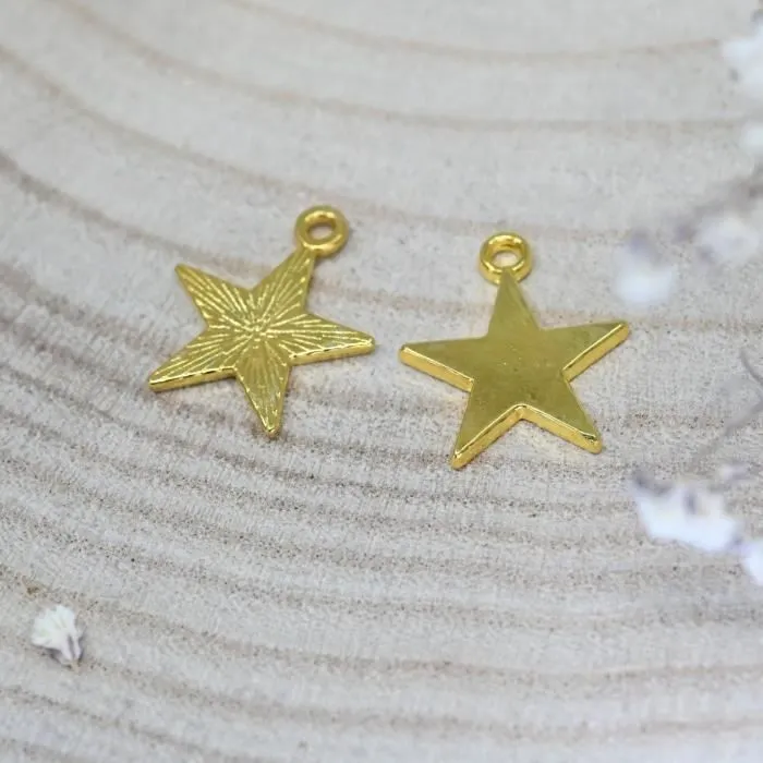 pendentif métal doré - etoile pleine
